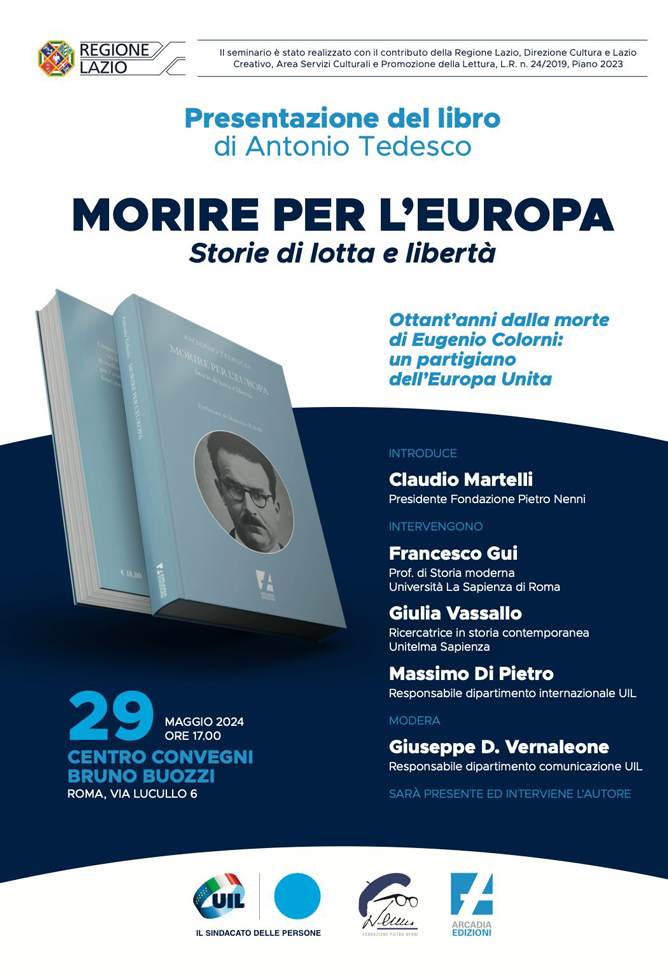 Presentazione del libro di Antonio Tedesco MORIRE PER L'EUROPA