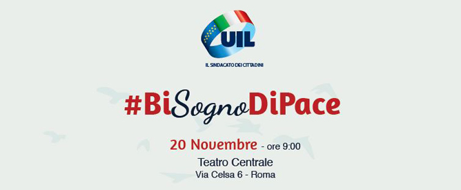 #BiSognoDiPace: convegno il 20 Novembre, ore 9.00 a Roma
